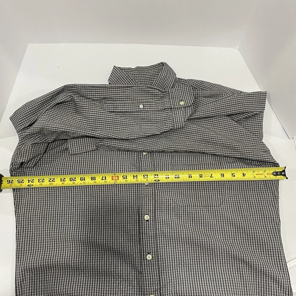Bills Khakis Black White Plaid Checker Button Down Shirt - XL‎ Classic Fit